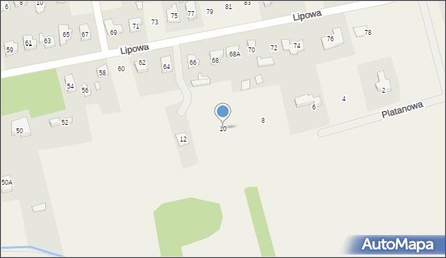 Bolechówko, Platanowa, 10, mapa Bolechówko