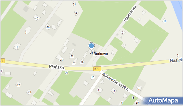 Borkowo, Płońska, 18, mapa Borkowo