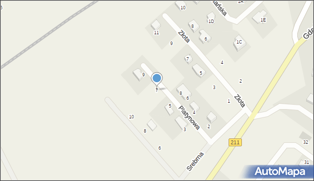 Borkowo, Platynowa, 7, mapa Borkowo