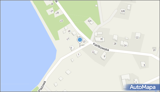 Borkowo, Plażowa, 2, mapa Borkowo