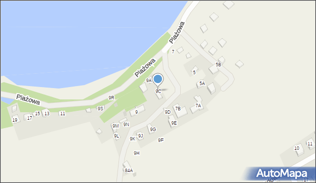 Borkowo, Plażowa, 9C, mapa Borkowo