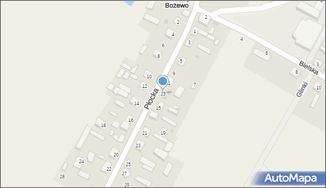 Bożewo, Płocka, 13, mapa Bożewo