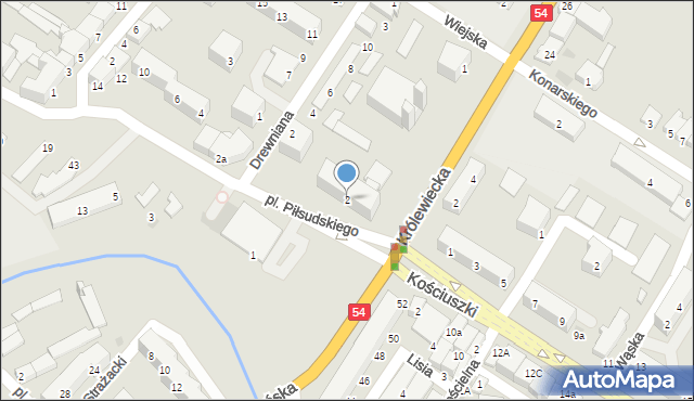 Braniewo, Plac Piłsudskiego Józefa, marsz., 2, mapa Braniewo