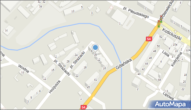 Braniewo, Plac Strażacki, 10, mapa Braniewo