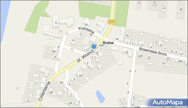 Brdów, Plac Wolności, 1a, mapa Brdów