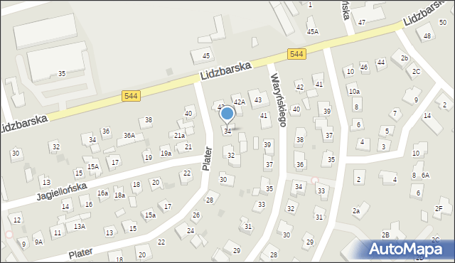 Brodnica, Plater Emilii, 34, mapa Brodnica