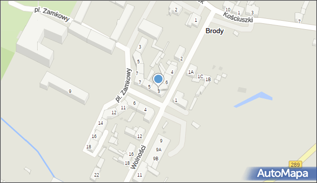 Brody, Plac Zamkowy, 3, mapa Brody