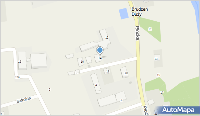 Brudzeń Duży, Płocka, 14, mapa Brudzeń Duży