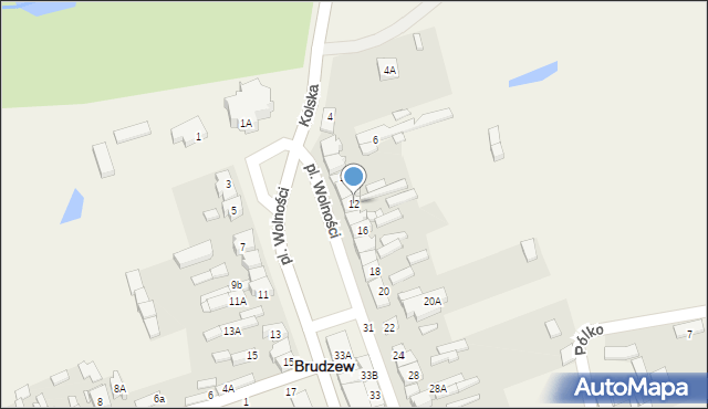 Brudzew, Plac Wolności, 12, mapa Brudzew