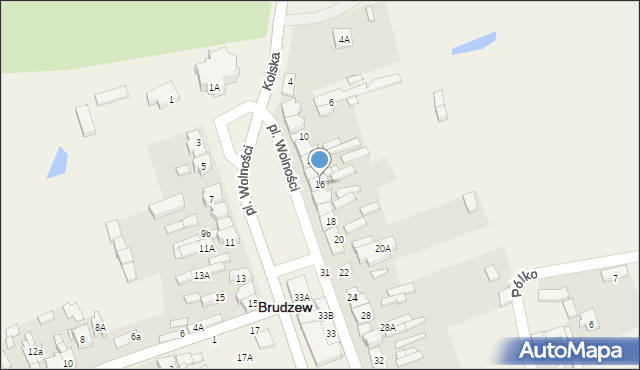 Brudzew, Plac Wolności, 16, mapa Brudzew