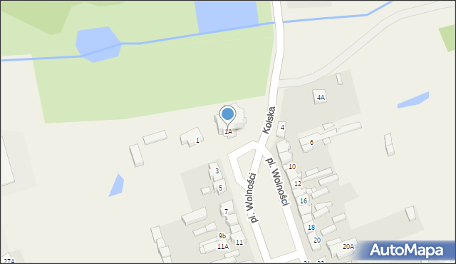 Brudzew, Plac Wolności, 1A, mapa Brudzew