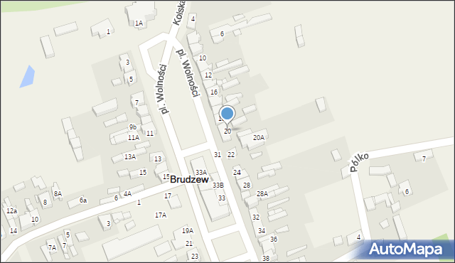 Brudzew, Plac Wolności, 20, mapa Brudzew