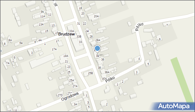 Brudzew, Plac Wolności, 34, mapa Brudzew