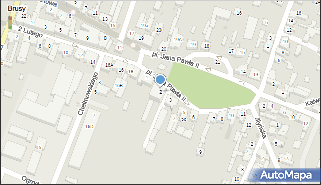 Brusy, Plac Jana Pawła II, 2, mapa Brusy