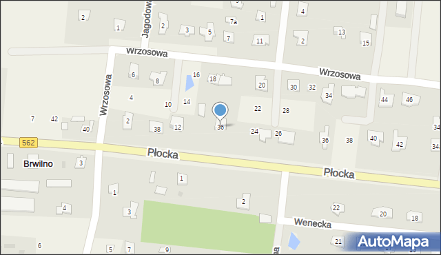 Brwilno, Płocka, 36, mapa Brwilno