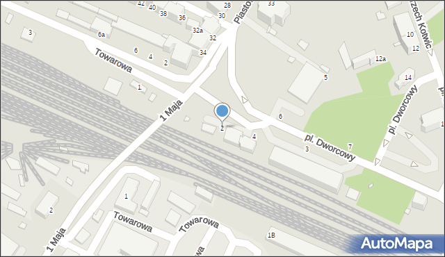 Brzeg, Plac Dworcowy, 2, mapa Brzeg