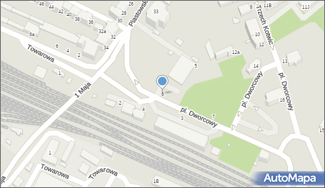 Brzeg, Plac Dworcowy, 6, mapa Brzeg