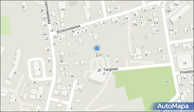 Brzesko, Plac Targowy, 8, mapa Brzesko