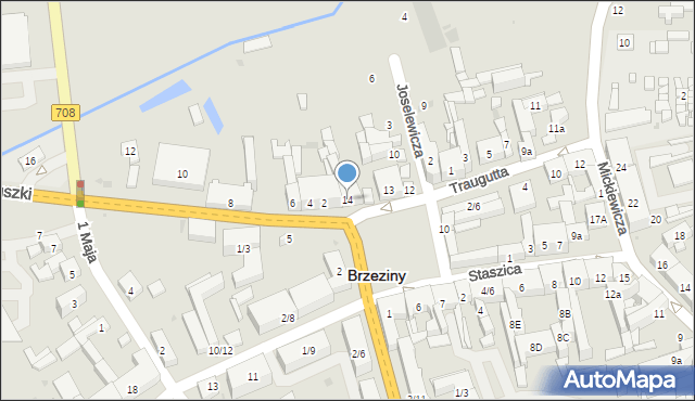 Brzeziny, Plac Jana Pawła II, 14, mapa Brzeziny