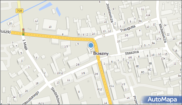 Brzeziny, Plac Jana Pawła II, 2, mapa Brzeziny