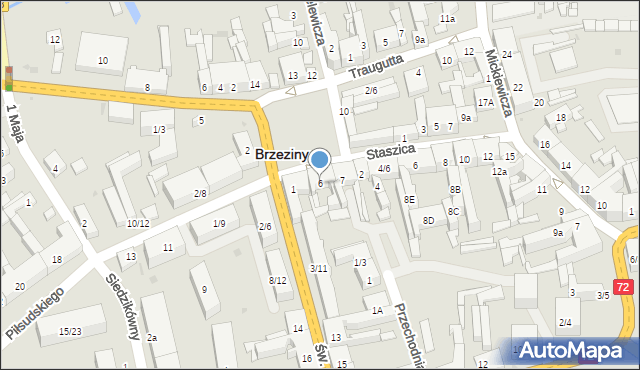 Brzeziny, Plac Jana Pawła II, 6, mapa Brzeziny
