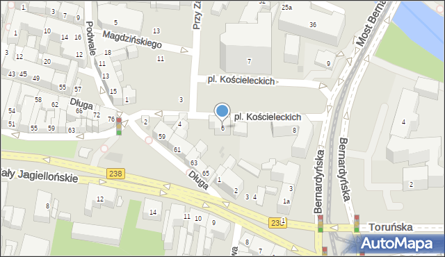 Bydgoszcz, Plac Kościeleckich, 6, mapa Bydgoszczy