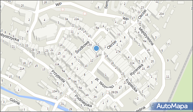 Bystrzyca Kłodzka, Plac Wolności, 14, mapa Bystrzyca Kłodzka