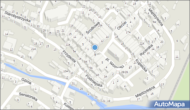 Bystrzyca Kłodzka, Plac Wolności, 8, mapa Bystrzyca Kłodzka