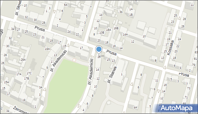 Bytom, Plac Akademicki, 16, mapa Bytomia