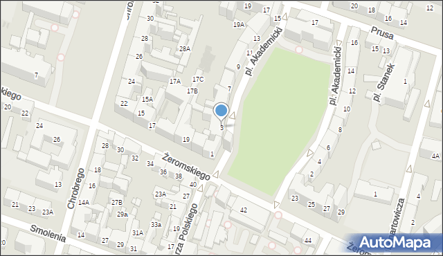 Bytom, Plac Akademicki, 3, mapa Bytomia