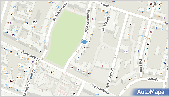 Bytom, Plac Akademicki, 6, mapa Bytomia
