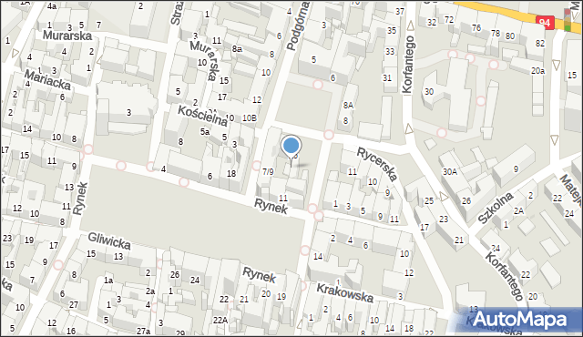 Bytom, Plac Grunwaldzki, 15A, mapa Bytomia