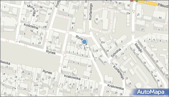 Bytom, Plac Grunwaldzki, 9, mapa Bytomia