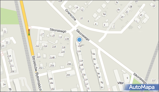 Bytom, Plac Sikorskiego Władysława, gen., 11a, mapa Bytomia
