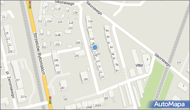 Bytom, Plac Sikorskiego Władysława, gen., 11g, mapa Bytomia
