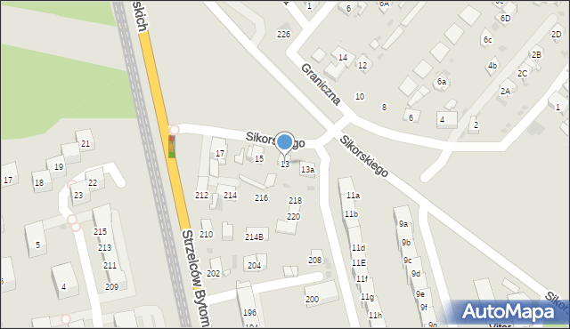 Bytom, Plac Sikorskiego Władysława, gen., 13, mapa Bytomia