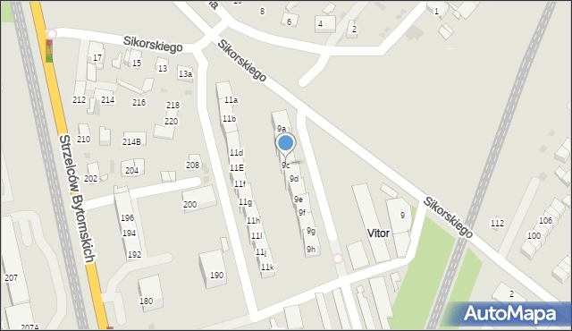 Bytom, Plac Sikorskiego Władysława, gen., 9c, mapa Bytomia