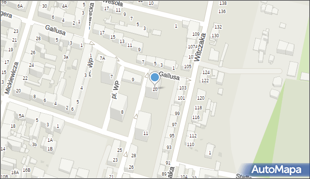 Bytom, Plac Wojska Polskiego, 10, mapa Bytomia