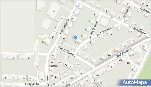 Bytom, Plac Na Bobrku, 6, mapa Bytomia