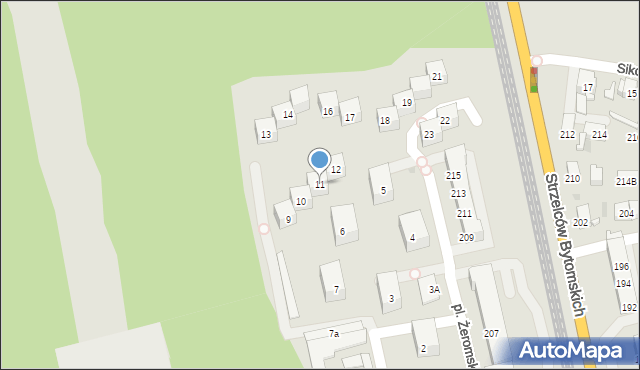 Bytom, Plac Żeromskiego Stefana, 11, mapa Bytomia