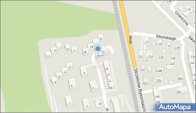 Bytom, Plac Żeromskiego Stefana, 23, mapa Bytomia