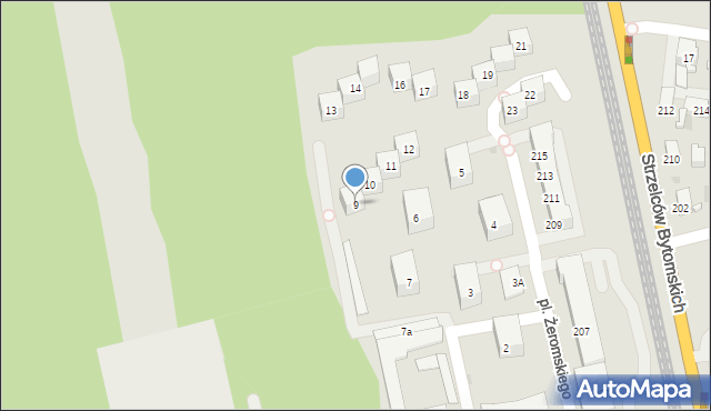 Bytom, Plac Żeromskiego Stefana, 9, mapa Bytomia