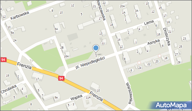 Bytom, Plac Niepodległości, 1, mapa Bytomia