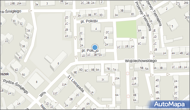 Bytom, Plac Pokoju, 1B, mapa Bytomia