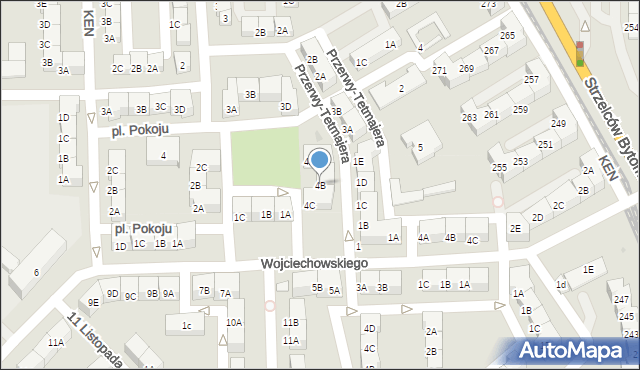 Bytom, Plac Powstańców Śląskich, 4B, mapa Bytomia