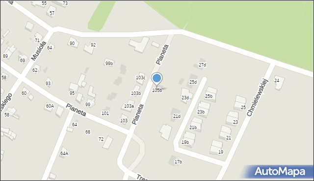 Bytom, Planeta, 105b, mapa Bytomia