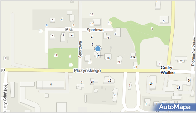 Cedry Wielkie, Płażyńskiego Macieja, 17, mapa Cedry Wielkie