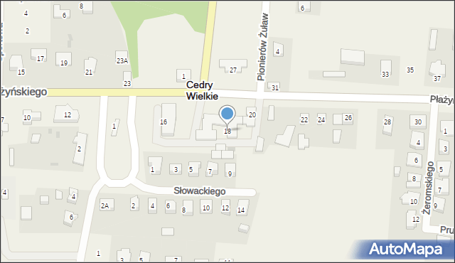 Cedry Wielkie, Płażyńskiego Macieja, 18, mapa Cedry Wielkie