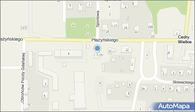 Cedry Wielkie, Płażyńskiego Macieja, 8, mapa Cedry Wielkie