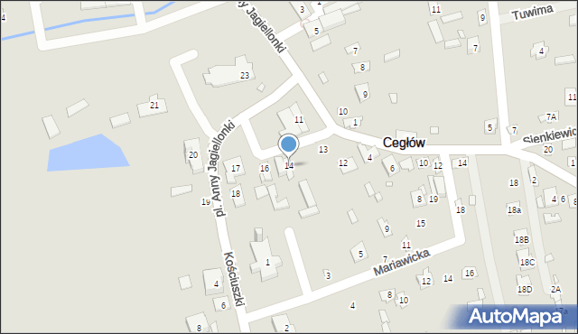 Cegłów, Plac Anny Jagiellonki, 14, mapa Cegłów